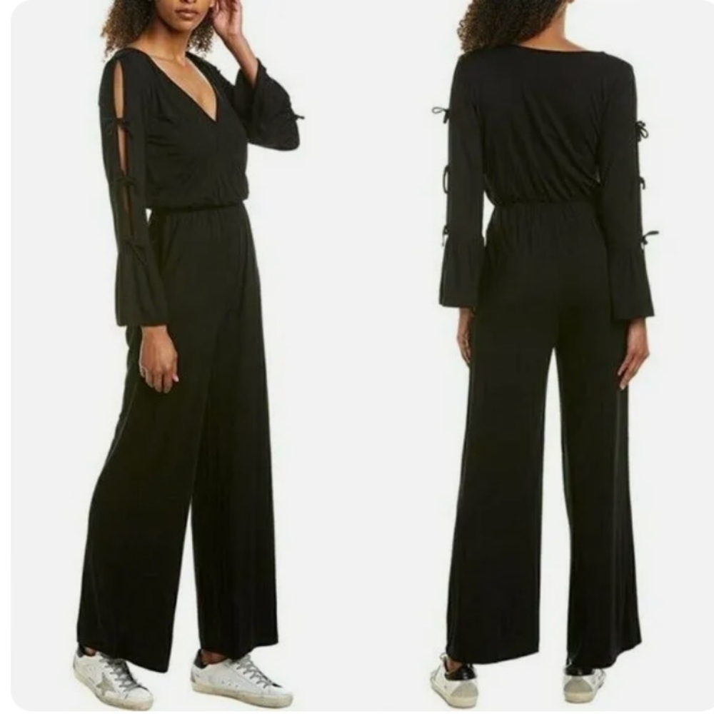 NWT BB Dakota Black Tie Sleeve Jumpsuit L